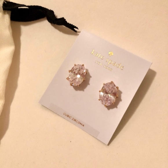 NWT Kate Spade Shine On CZ Stud Post Earrings Gold Plated Over Brass - Picture 3 of 6